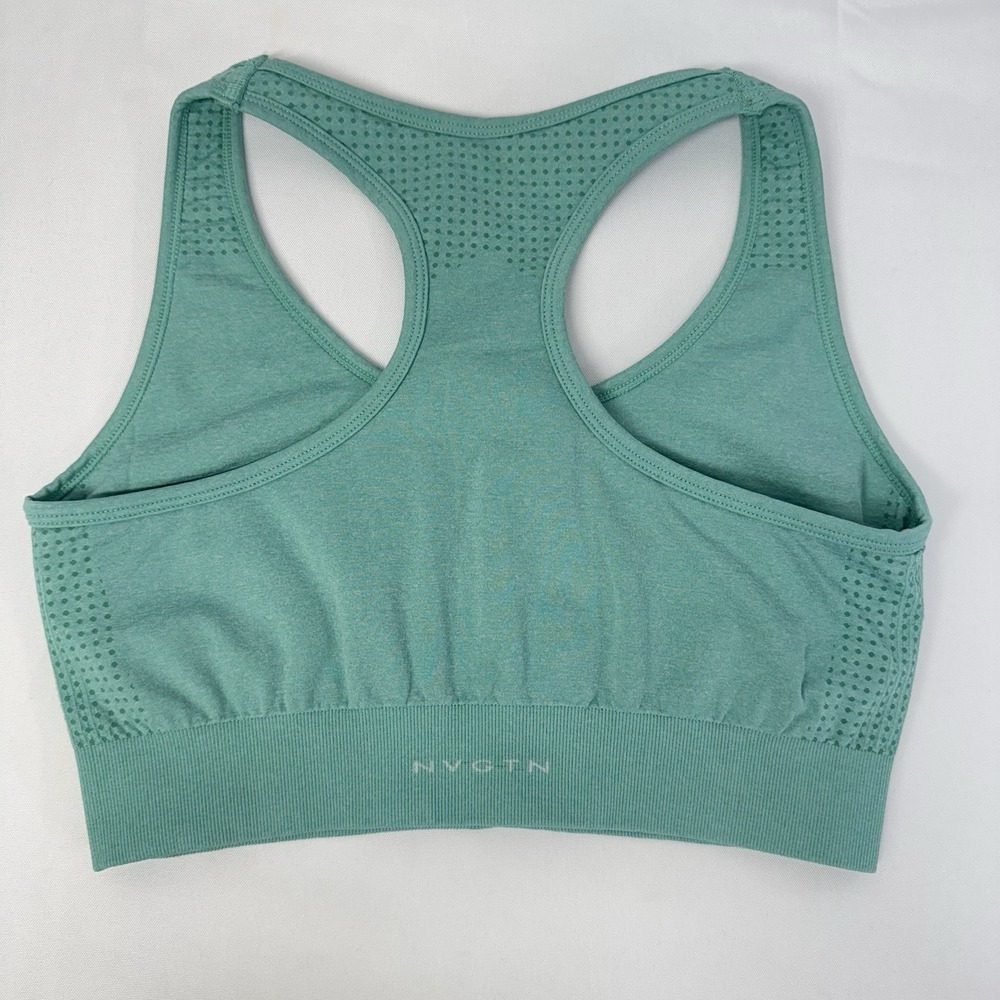 NVGTN Seamless Racer Back Blue Green Sports Bra Small Athletic NO PADDING‎ - Picture 2 of 6